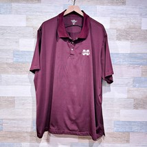 Mississippi State Bulldogs Performance Golf Polo Shirt Red White Stripe ... - $34.64