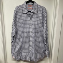 Thomas Pink Mens Prestige French Cuff Long Sleeve Button Up Blue Neck Size 18.5 - $37.62