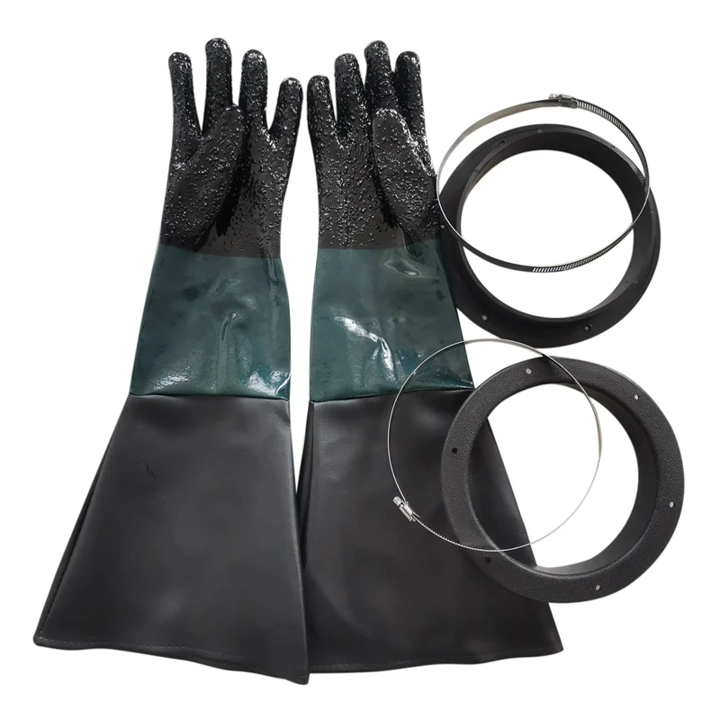 Sandblasting Gloves Sand Blaster Parts Blasting Gloves With O  For Sandb... - $201.04 CAD