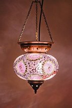 Mosaic Chandelier Set Single Globe, Handmade Authentic Tiffany Lighting Moroccan - £71.97 GBP