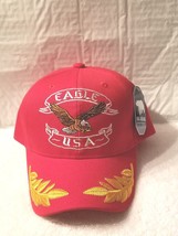 Eagle Flying Usa Outdoor Baseball Cap ( Red ) - £8.94 GBP