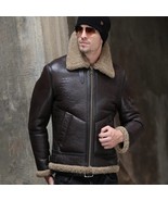 Men’s RAF FLYING Aviator Dark Brown Sheepskin Leather Bomber Coat/Jacket - €153,00 EUR+