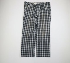 Vintage 70s Rockabilly Mens 46x30 Checkered Plaid Wide Leg Bell Bottoms Pants - £78.30 GBP