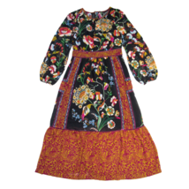 NWT Anthropologie Adair Velvet-Trimmed Midi in Black Floral Chiffon Dres... - $108.90