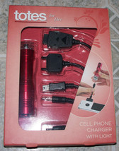 Totes For Her - Cell Phone Charger w/ Light - 4 Charger Attachments! - New! - £10.19 GBP