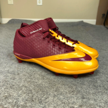 Nike Mens Football Cleats 16 Maroon Gold Shoe Lacroose Lunarlon Superbad... - £19.67 GBP