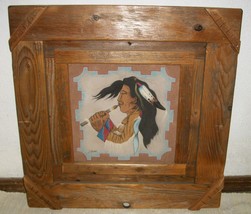 Vtg Lorenzo Stewart Sand Painting Navajo Indian Peace Pipe Native American Art - £287.76 GBP