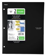 Five Star Mead 2 Pocket Folder with Stay-Put Tabs Black - €12,01 EUR
