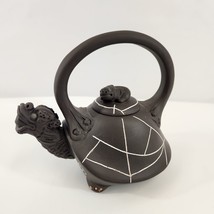 Dragon Turtle Ceramic Teapot Yixing Clay 7.5&quot; Line Pattern Shell Tea Cer... - £228.01 GBP