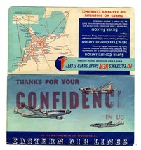 Eastern Airlines 1952 Ticket Jacket &amp; Ticket Silver Fleet Thanks for Con... - $23.82