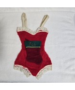 VTG 1950s Red Felt Lingerie Bodice Christmas Wall Decor w/ Mini Stocking... - €80,22 EUR
