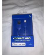 6FT CONNECT ONN BRAIDED USB CHARGING CABLE LIGHTING &amp; USB-C - $19.35