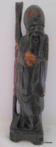 Vintage Arhat Luo Han Buddha Hand Carved Wood 12&quot; - £101.42 GBP