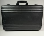 Zero Corporation Plastic Jet Black Hardshell Briefcase 21&quot; x 13&quot; x 7&quot; Vtg - £54.43 GBP