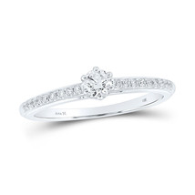 14kt White Gold Round Diamond Solitaire Bridal Wedding Engagement Ring 1/3 Cttw - £601.35 GBP
