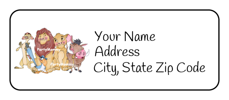 Lion King Return Address Labels, Stickers, Personalized, Disney, Tags (30)