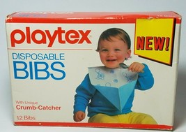 Vintage Playtex NOS Disposable Bibs with Unique Crumb Catcher Qty 12 198... - £10.79 GBP