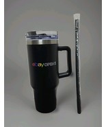 eBay Open 2024 Black Insulated 40 oz. Stainless Steel Coffee Mug w Lid NEW - $13.28