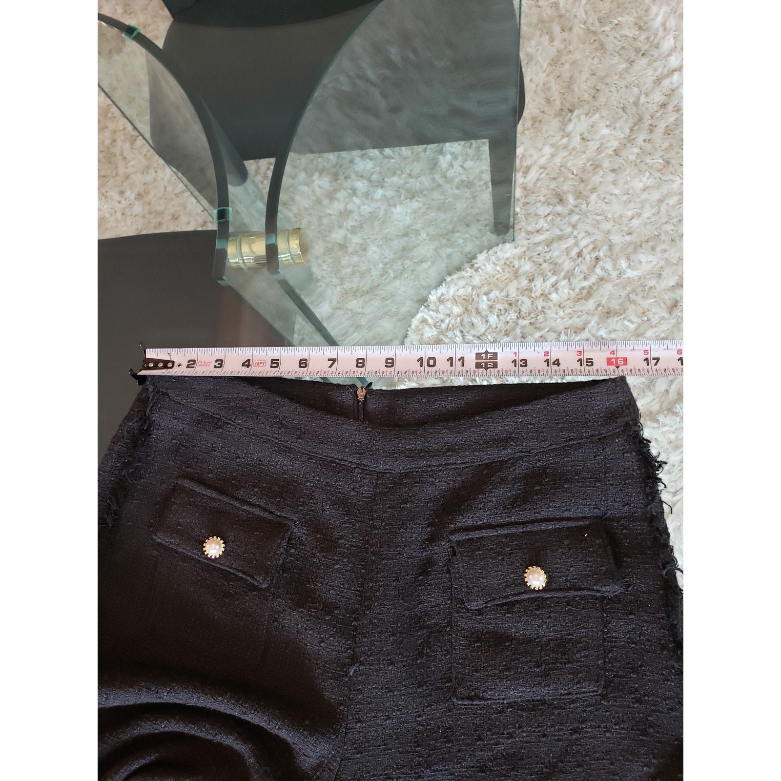 SHEIN Pants Womens Size 12 Black Polyester Pockets Back Zip Flat Front Wide Leg Item image 7