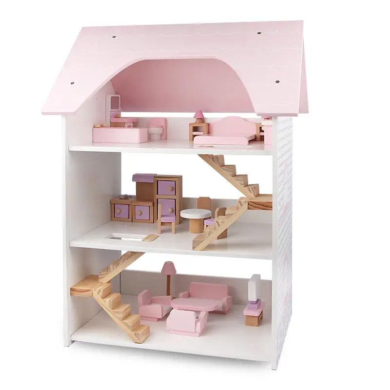 Children play house toys Pretend play Furniture toy Three floors doll house for - £132.73 GBP