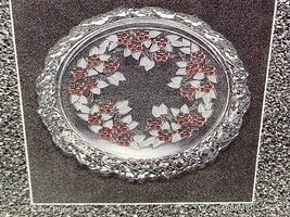Vintage Home Beautiful Germany Festival Cake Plate 13&quot; Holly Berries Crystal New - £30.96 GBP