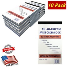 10 Pack Receipt Book 3 Parts Sales Order Books 33 Sets Invoices &amp; Receip... - $17.81