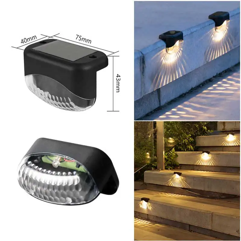 2Pcs Solar LED Light Outdoor Stair Wall Lights Pathway Yard Patio Steps Lamps Wa - £48.27 GBP