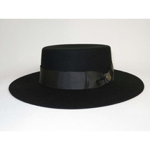 Mens Autralian Wool Boater Hat Wide Brim BRUNO CAPELO ZAYDEN ZA331 Black New image 7