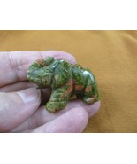Y-ELE-ST-590 Green orange ELEPHANT gemstone carving TRUNK UP gem statue ... - £11.01 GBP