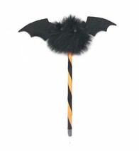 School Kids Black Halloween Bat Wing Themed Rope Stick Ballpoint Pens Party Fun - £4.73 GBP