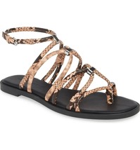 Rebecca Minkoff Women Gladiator Sandals Sarle Size US 8.5M Brown Snake Print - £23.88 GBP