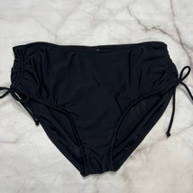 Swim Solutions Adjustable Cinched Side Tie Bikini Brief Size 18 Black Slimming - $29.65