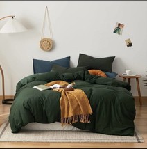 Forest Green Cotton bedding set Duvet Cover King Queen duvet cover set 3 piece - £62.59 GBP+