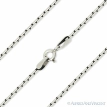 1.3mm Round Bali Chain Boston Cardano Link Necklace Oxidized 925 Sterling Silver - £23.68 GBP+