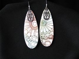 Abstract Hand Painted Design Polymer Clay Earrings Casual Fashion Jewelry For wo - £13.65 GBP