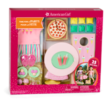 NIB American Girl Doll Time for a Party  25 Piece Set  Outfit Game Food Drink - £53.35 GBP