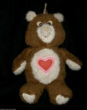 16&quot; Vintage Ooak Hand Made Brown Care Bears Red Heart Stuffed Animal Plush Toy - £26.57 GBP