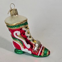 Old World Christmas Ornament Blown Glass Boot Shoe OWC Holiday Hanging Xmas Red - £11.68 GBP