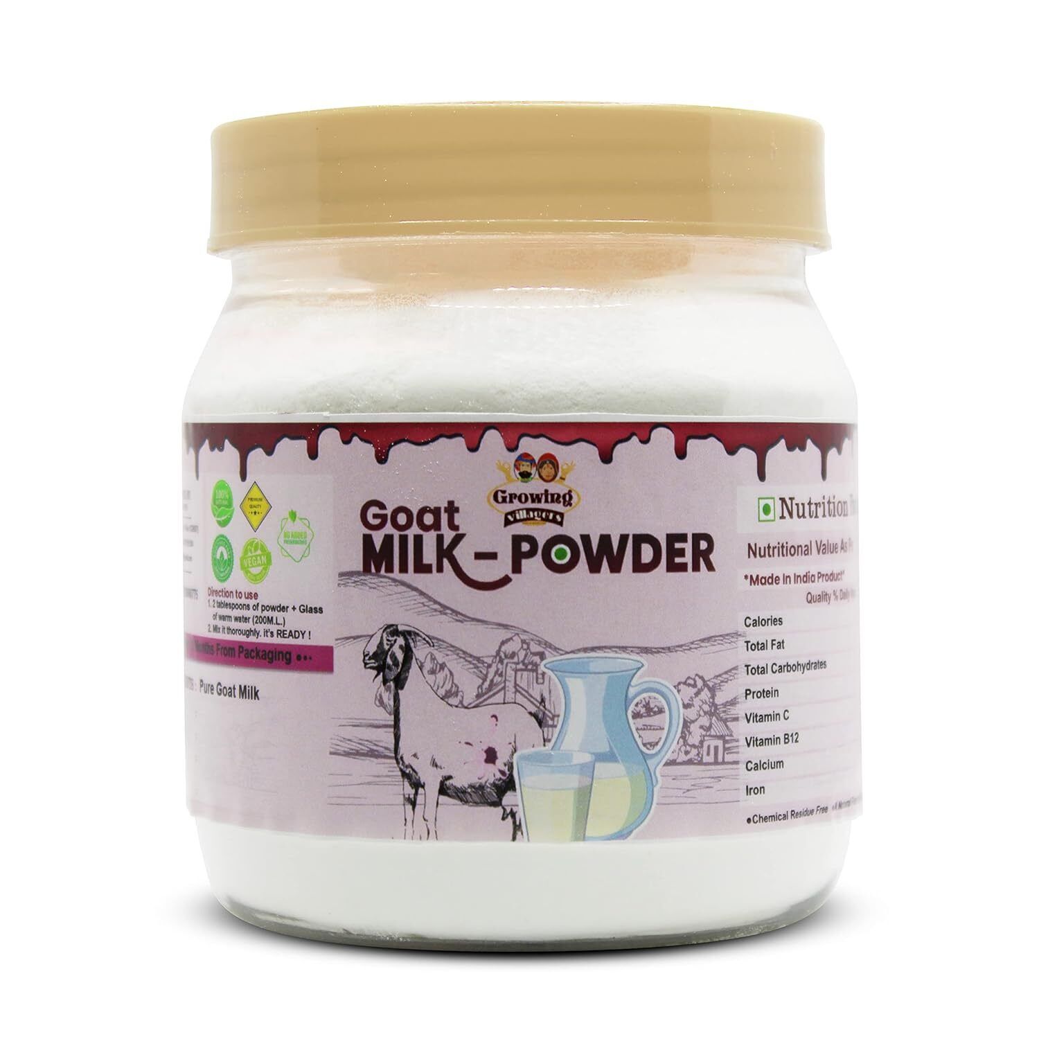 Goat Milk Powder Freeze Dried Homemade Natural Grass Fed Goat Milk Powder 150 gm - $24.74