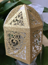 100pcs Glitter Paper Laser Cut Wedding Gift Boxes,Favor Box for Party Decoration - £38.36 GBP