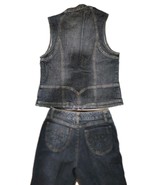 Cute TRIBAL 2 Pc. Outfit. Blue Denim Vest Sz 6  &amp;  Jeans Sz 2  Vest Hook... - $1,186.46 MXN