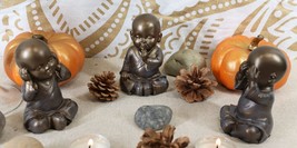 See Hear Speak No Evil Wise Shaolin Kung Fu Little Monks Set of Three Fi... - $38.99