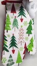 Printed Kitchen Oven Mitt (13&quot;) Multicolor Christmas Trees &amp; Snowflakes,Bh - £6.32 GBP