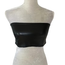 Good American Better Than Leather Bandeau Top Black 3 Large - $34.64