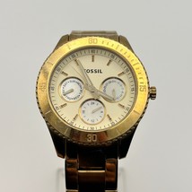 Fossil Gold Tone Stainless Steel Women’s Chronograph Watch Working New Battery - $23.27