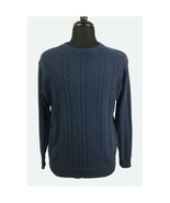 Oscar De La Renta Mens XL Sweater Long Sleeve Twist Weave Blue Business ... - $28.21