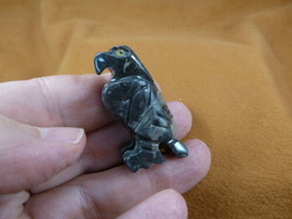 (y-bir-ea-33) baby gray Eagle soapstone Gemstone gem CARVING PERU love e... - $8.59