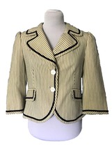 Nygard Collection Striped Blazer, Button Front, Size 4P, 3/4 Length Sleeves - £11.66 GBP