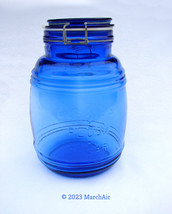 Cobalt Blue Cracker Barrel Style Canister Jar 2 QT Cookies Flour Sugar EXCELLENT - £14.38 GBP