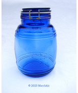 Cobalt Blue Cracker Barrel Style Canister Jar 2 QT Cookies Flour Sugar E... - £14.15 GBP